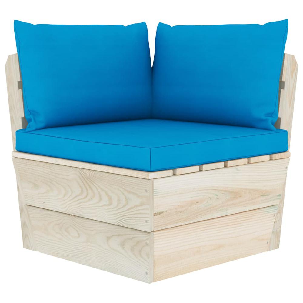 vidaXL Pallet Sofa Cushions 3 pcs Light Blue Fabric. Picture 1
