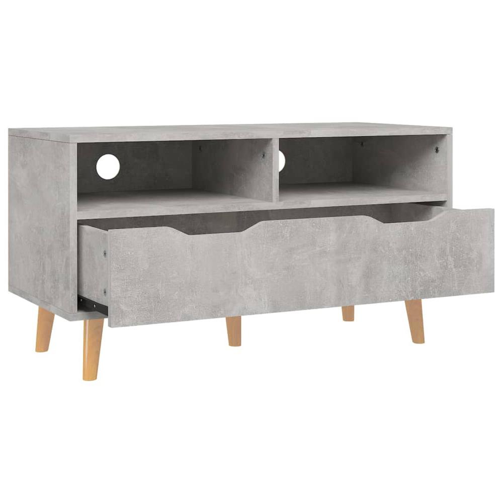 vidaXL TV Cabinet Concrete Gray 35.4"x15.7"x19.1" Engineered Wood. Picture 4
