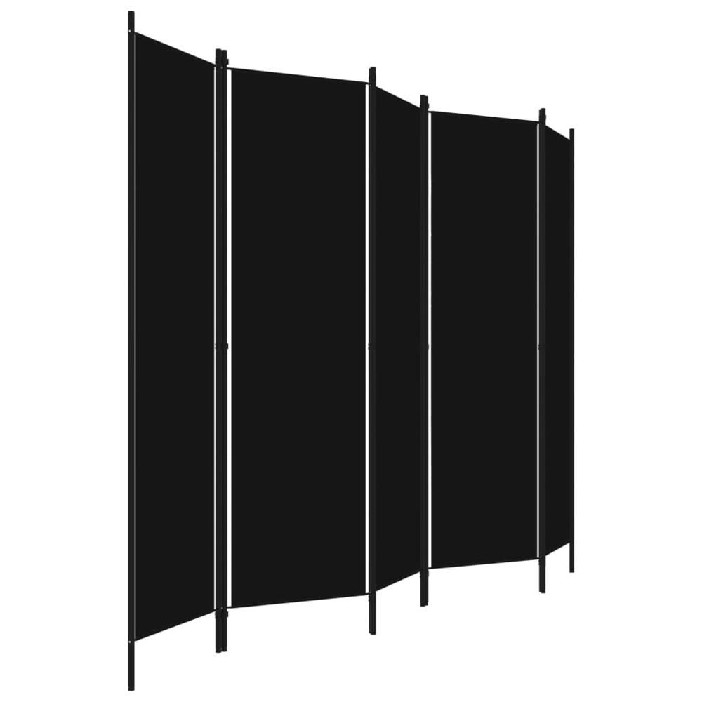 vidaXL 5-Panel Room Divider Black 98.4"x70.9". Picture 3