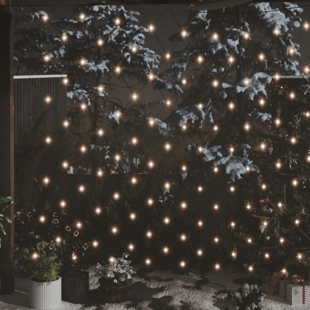 vidaXL Christmas Net Light Warm White 9.8'x6.6' 204 LED Indoor Outdoor. Picture 3