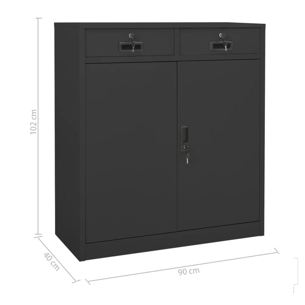 vidaXL Office Cabinet with Planter Box Anthracite 35.4"x15.7"x49.2" Steel, 3095271. Picture 11