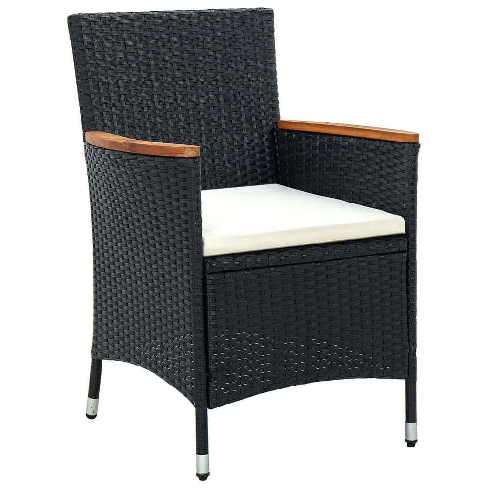 vidaXL Patio Dining Chairs 4 pcs Poly Rattan Black, 316695. Picture 2