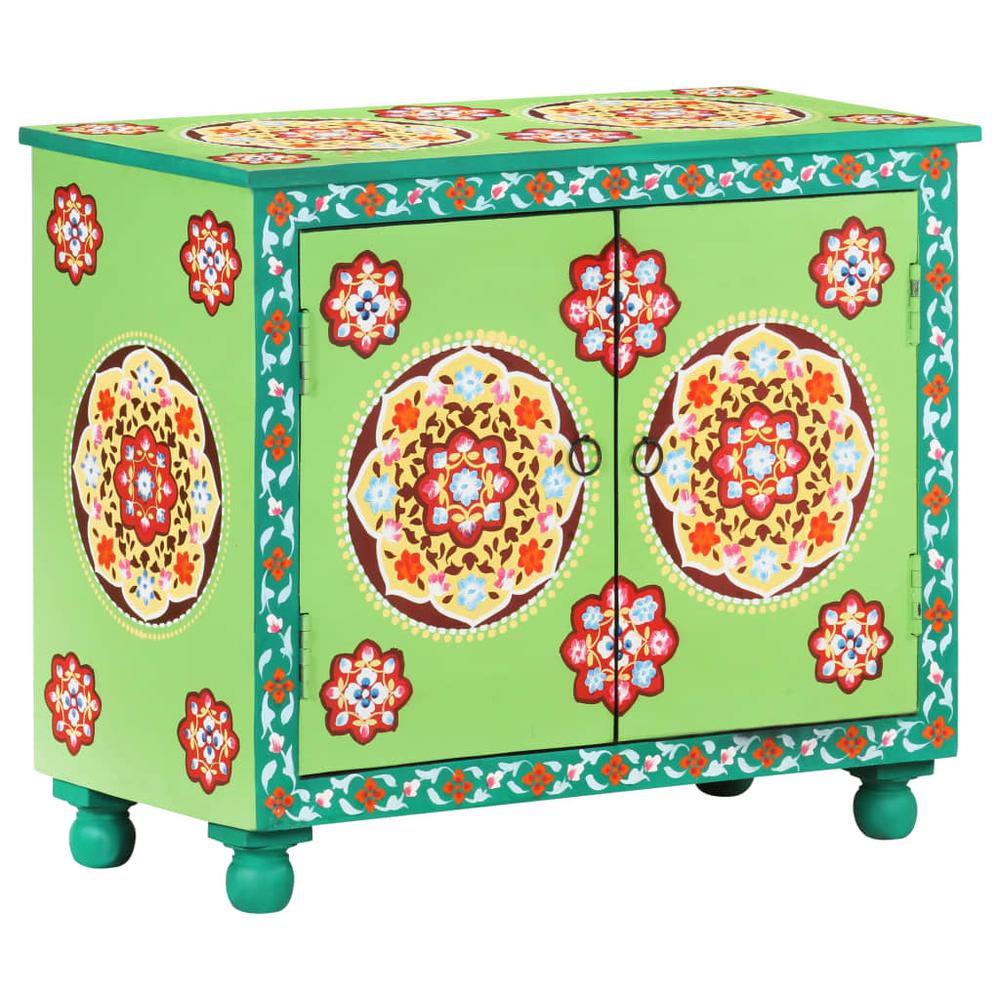 vidaXL Hand Painted Sideboard Multicolor 27.6"x13.8"x23.6" Solid Mango Wood. Picture 1