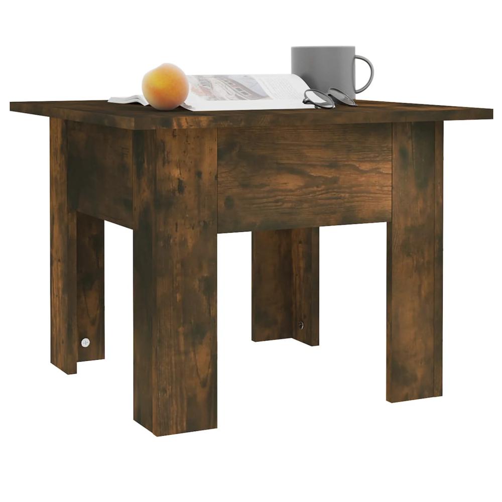 vidaXL Coffee Table Smoked Oak 21.7"x21.7"x16.5" Engineered Wood. Picture 4