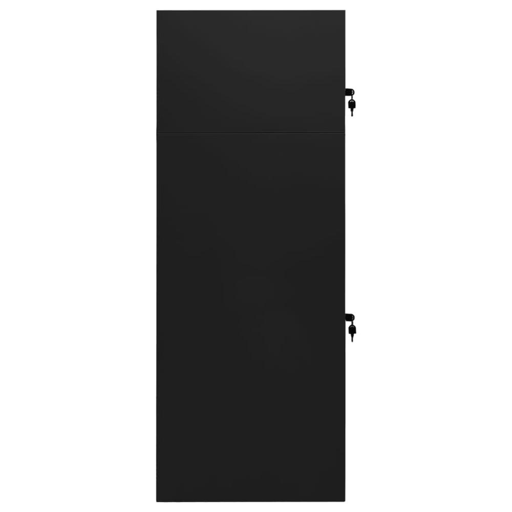 vidaXL Saddle Cabinet Black 20.9"x20.9"x55.1" Steel. Picture 3