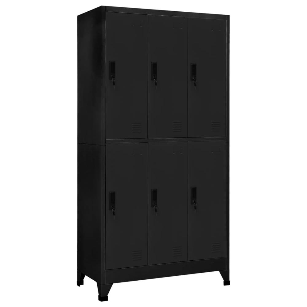 vidaXL Locker Cabinet Black 35.4"x17.7"x70.9" Steel. Picture 1