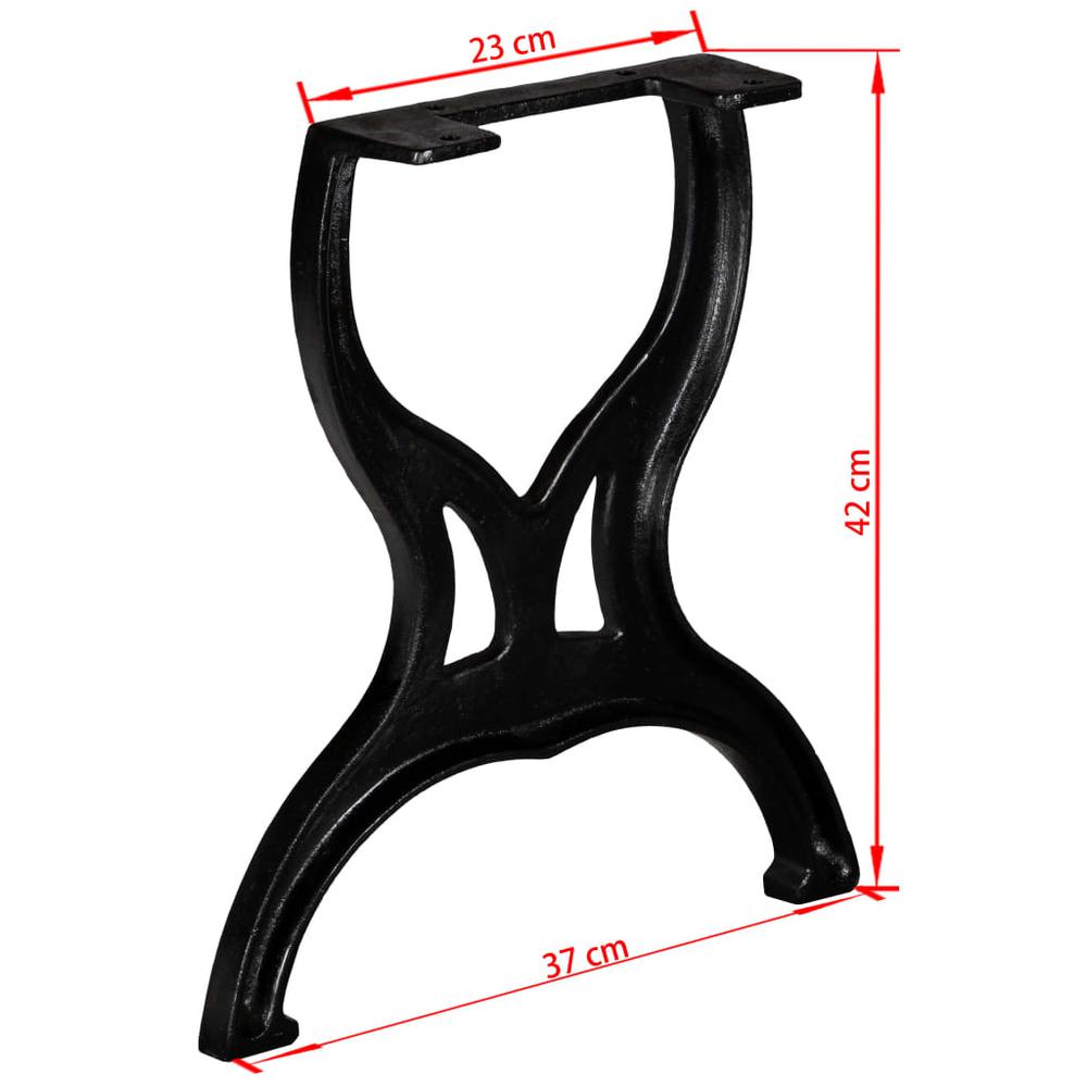 vidaXL Bench Legs 2 pcs X-Frame Cast Iron. Picture 11