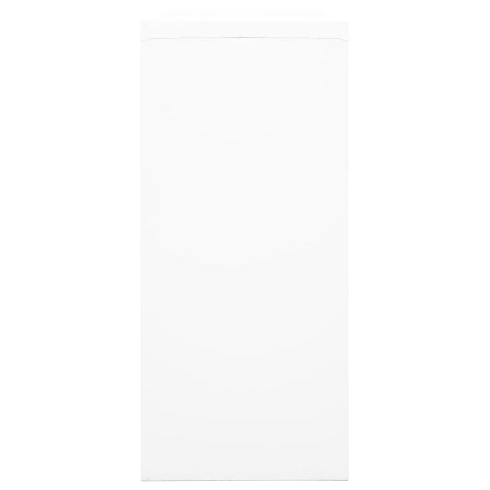 vidaXL Sliding Door Cabinet White 35.4"x15.7"x35.4" Steel, 336429. Picture 3
