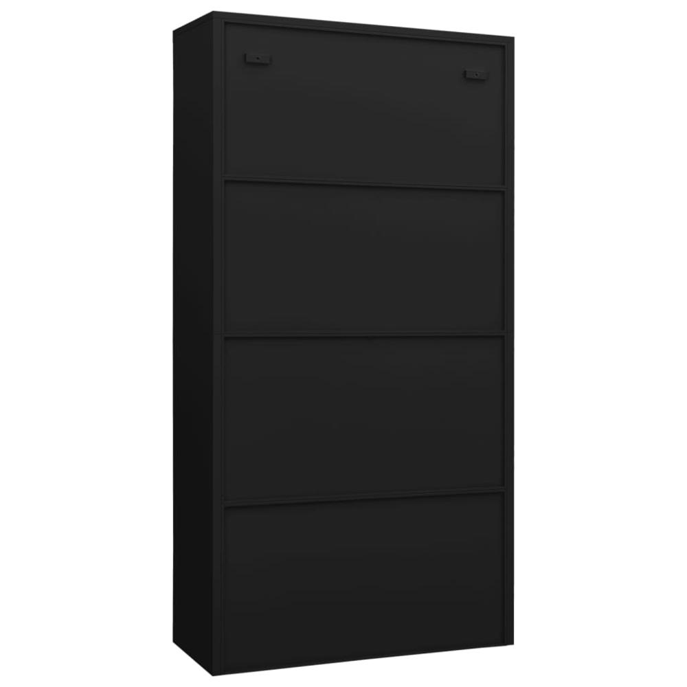vidaXL Locker Cabinet Black 35.4"x15.7"x70.9" Steel. Picture 4
