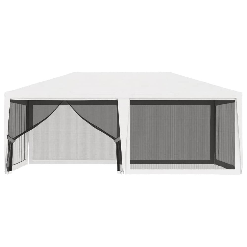 vidaXL Party Tent with 4 Mesh Sidewalls 13.1'x19.7' White. Picture 3