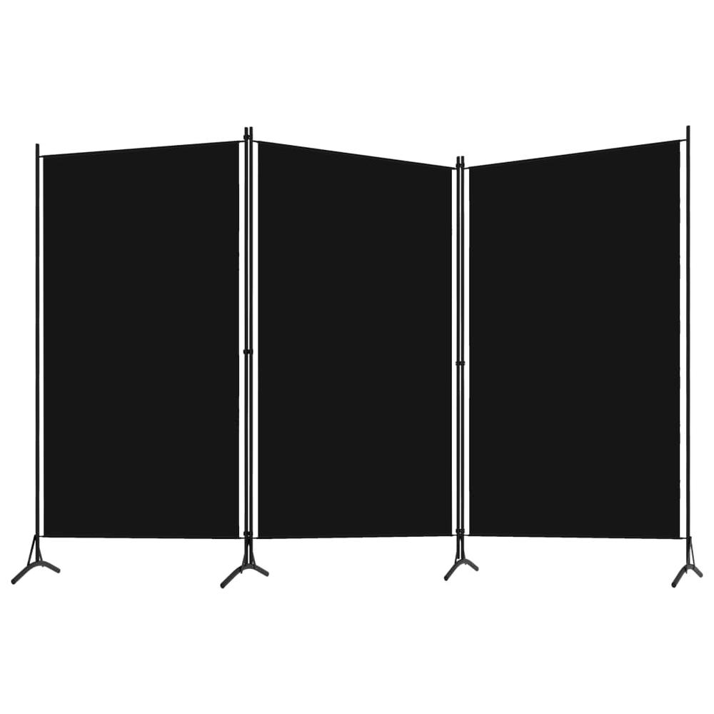 vidaXL 3-Panel Room Divider Black 102.4"x70.9". Picture 2