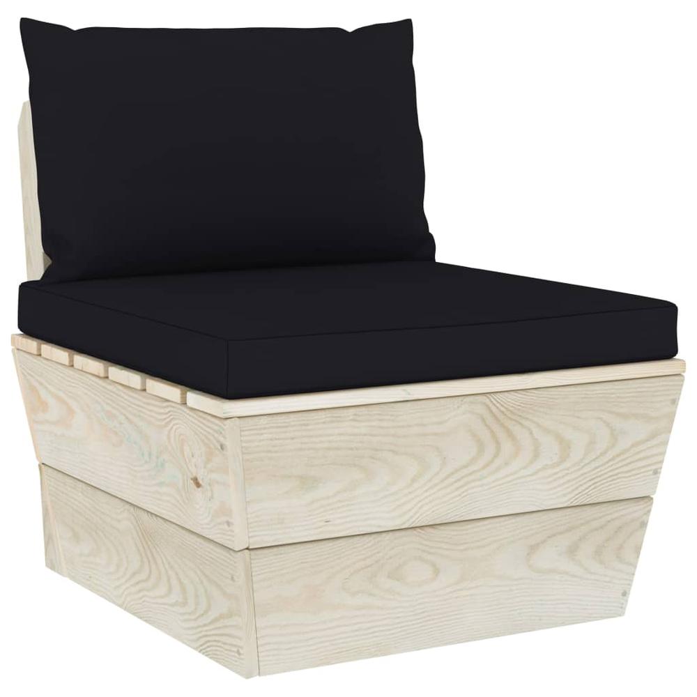 vidaXL Pallet Sofa Cushions 2 pcs Black Fabric, 315059. Picture 1