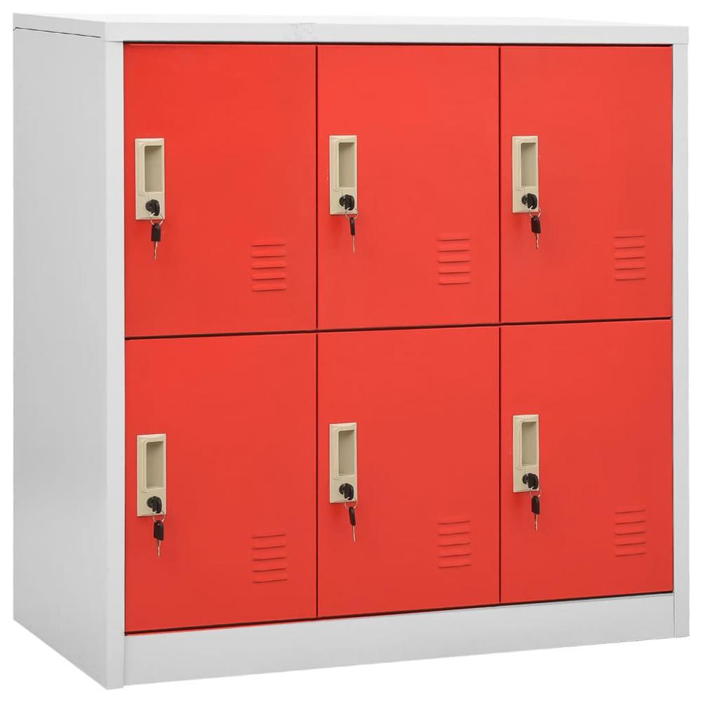 vidaXL Locker Cabinet Light Gray and Red 35.4"x17.7"x36.4" Steel, 336438. Picture 1