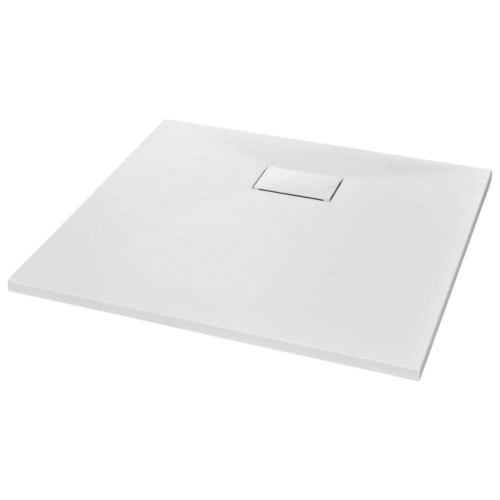 vidaXL Shower Base Tray SMC White 35.4"x31.5". Picture 2
