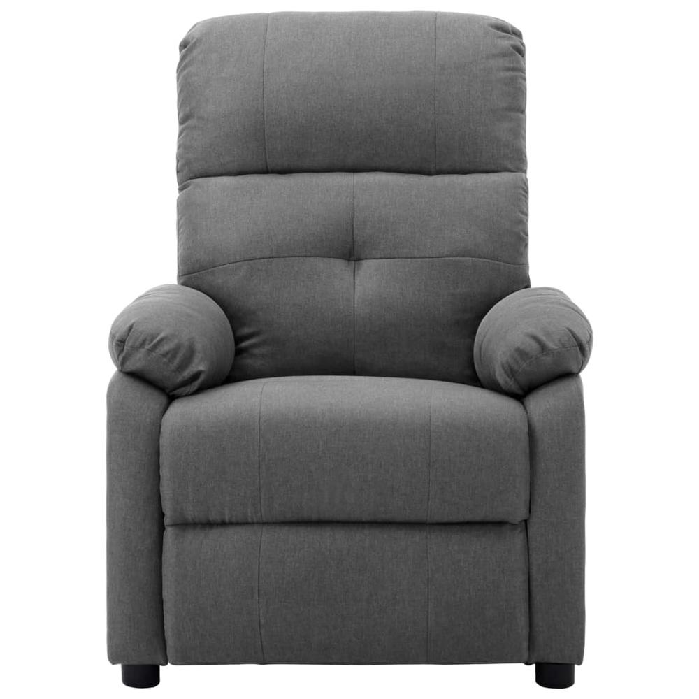 vidaXL Recliner Chair Light Gray Fabric. Picture 2