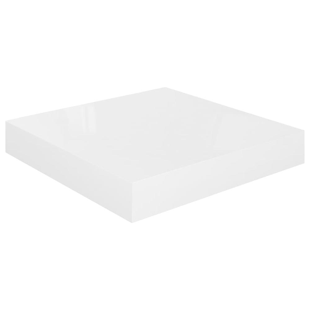vidaXL Floating Wall Shelf High Gloss White 9.1"x9.3"x1.5" MDF. Picture 2