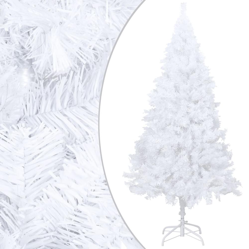 vidaXL Artificial Christmas Tree with LEDs&Ball Set White 47.2" PVC, 3077625. Picture 2