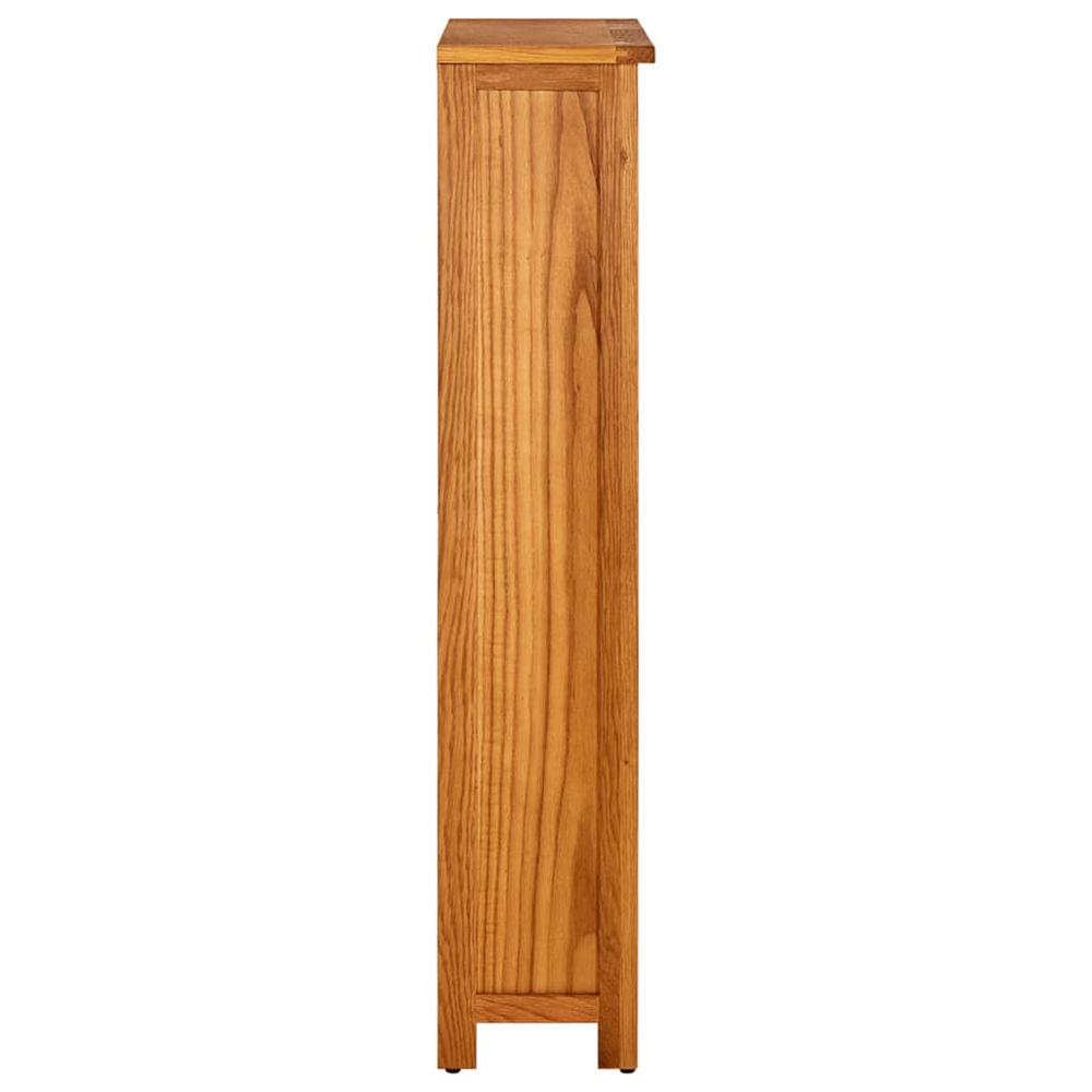 vidaXL 4-Tier Bookcase 27.5"x8.6"x43.3" Solid Oak Wood. Picture 3