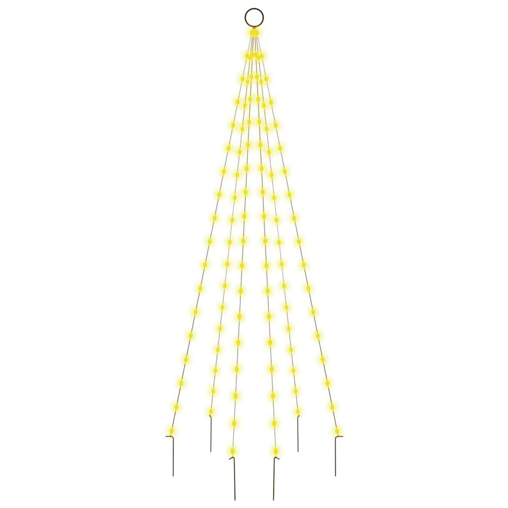 vidaXL Christmas Tree on Flagpole Warm White 108 LEDs 70.9". Picture 2