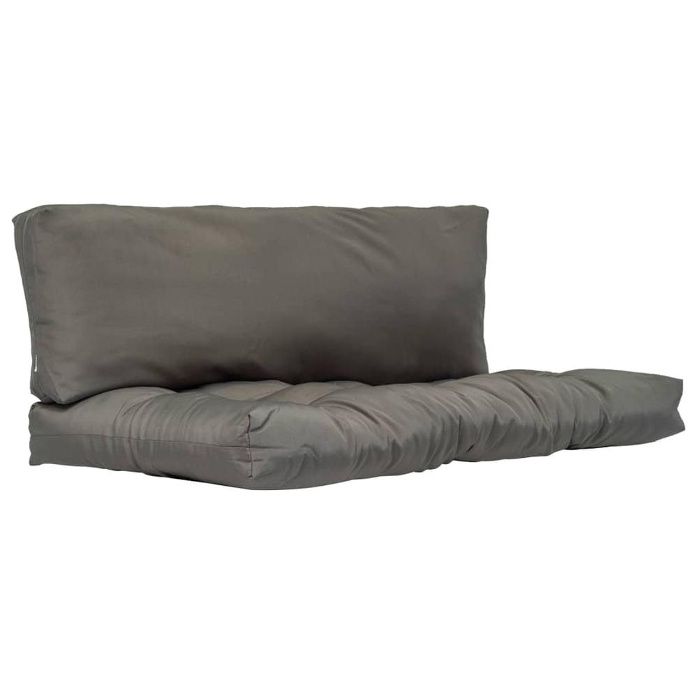 vidaXL Pallet Cushions 2 pcs Gray Polyester. Picture 1