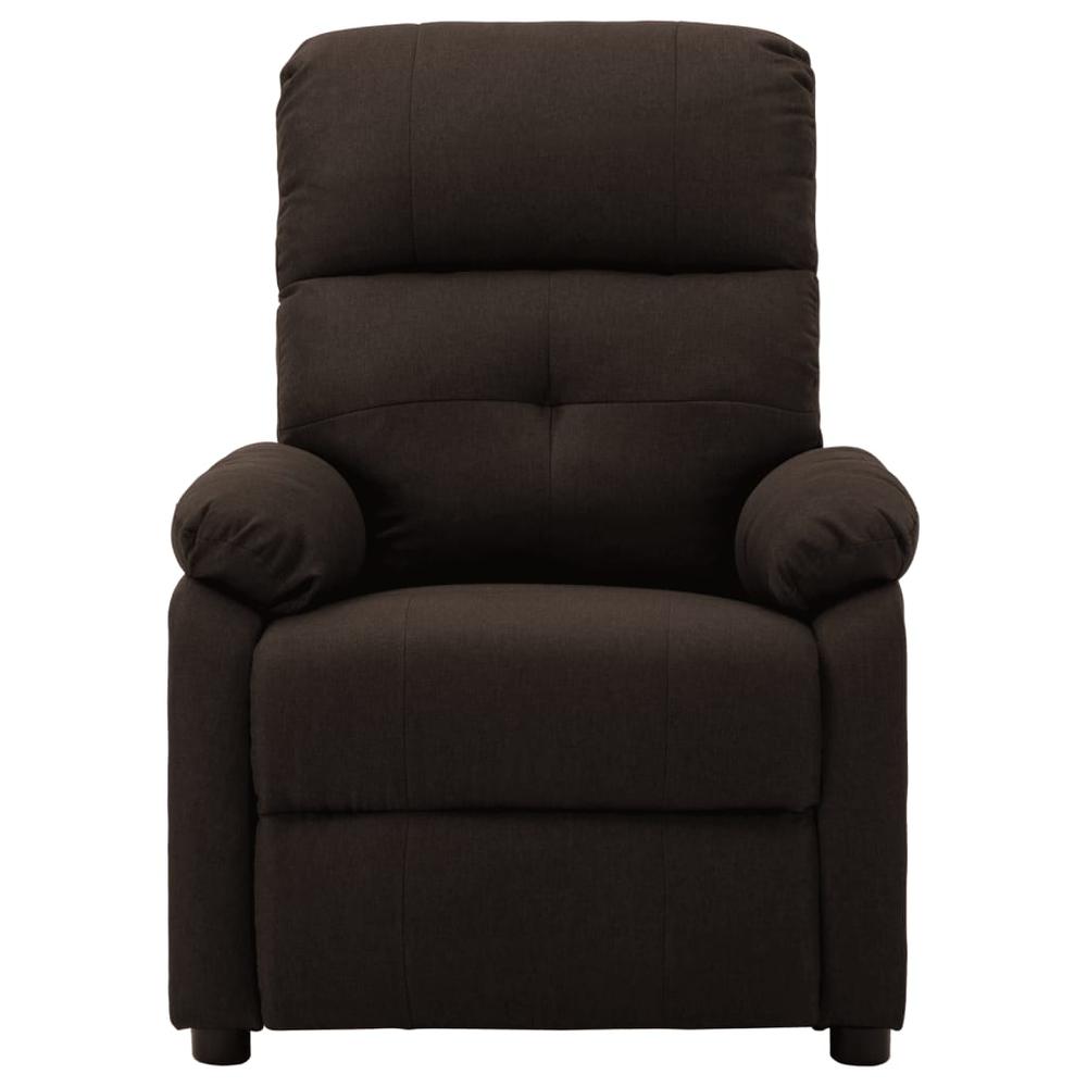 vidaXL Electric Massage Recliner Chair Dark Brown Fabric. Picture 3