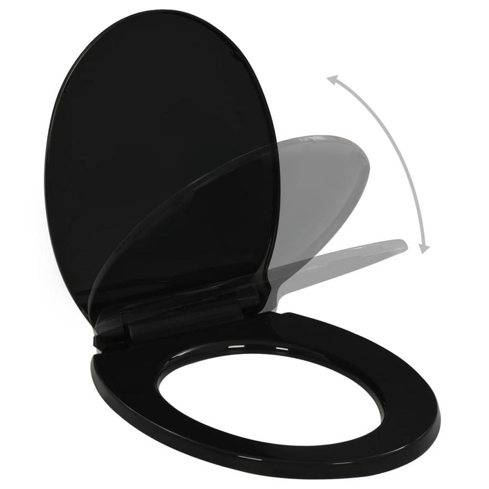 vidaXL Soft-close Toilet Seat with Quick-release Design Black, 145021. Picture 2