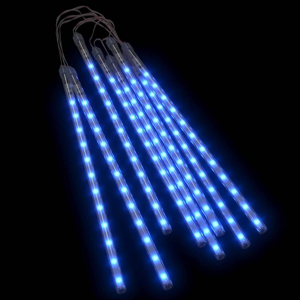 vidaXL Meteor Lights 8 pcs 11.8" Blue 192 LEDs Indoor Outdoor. Picture 2