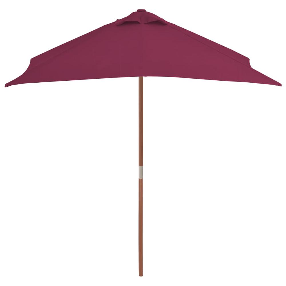 vidaXL Outdoor Parasol with Wooden Pole 59.1"x78.7" Bordeaux Red. Picture 3