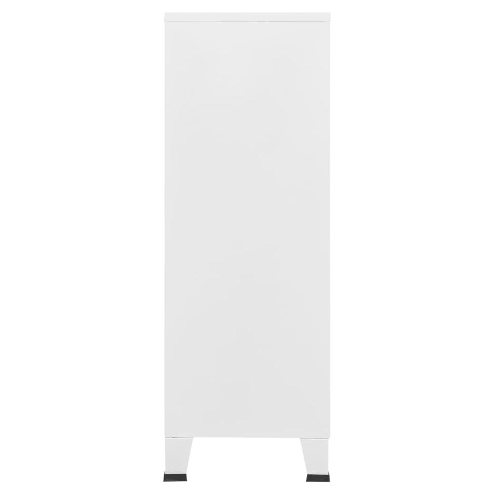 vidaXL Industrial Filing Cabinet White 29.5"x15.7"x45.3" Metal. Picture 4