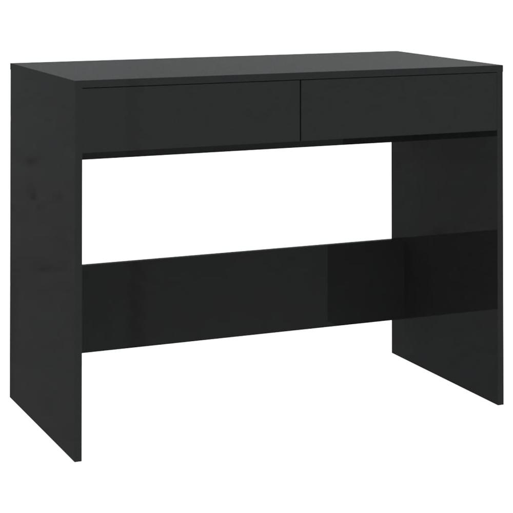 vidaXL Desk Black 39.8"x19.7"x30.1" Engineered Wood. Picture 2