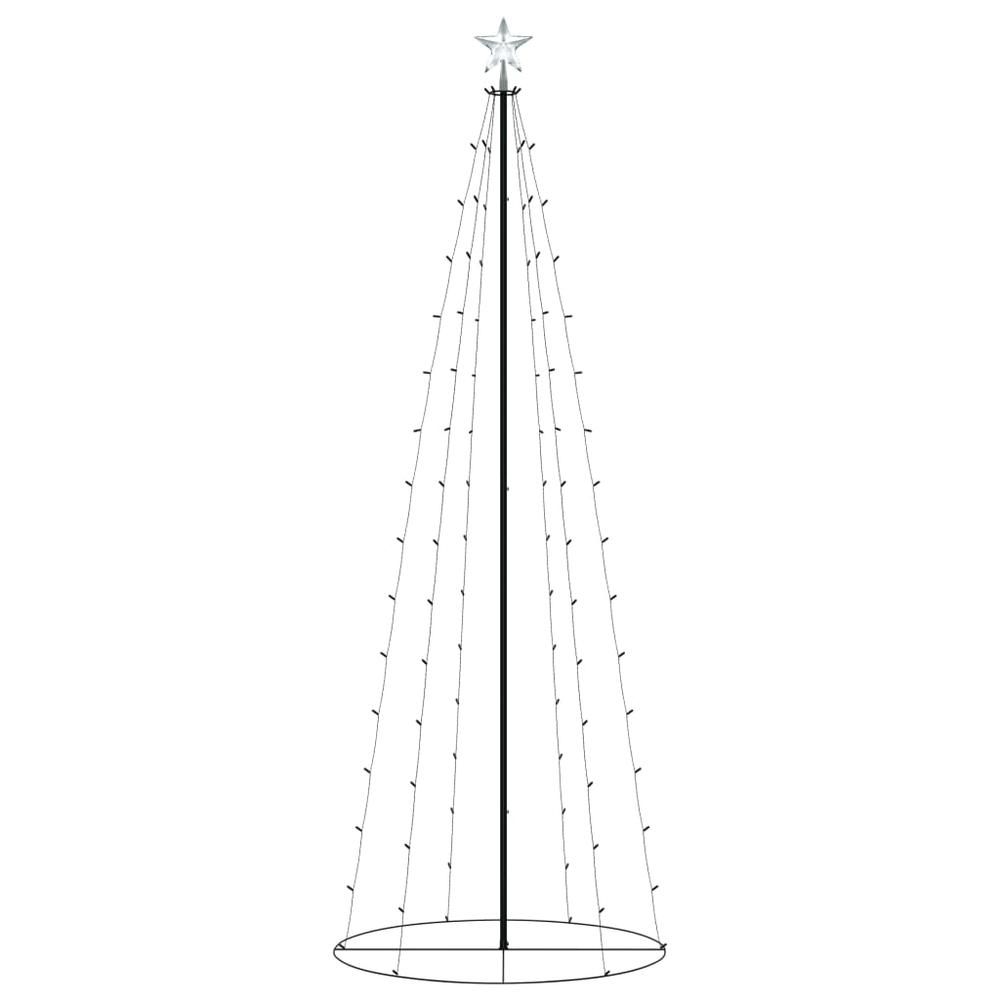 vidaXL Christmas Cone Tree Warm White 100 LEDs Decoration 27.6"x70.9". Picture 3