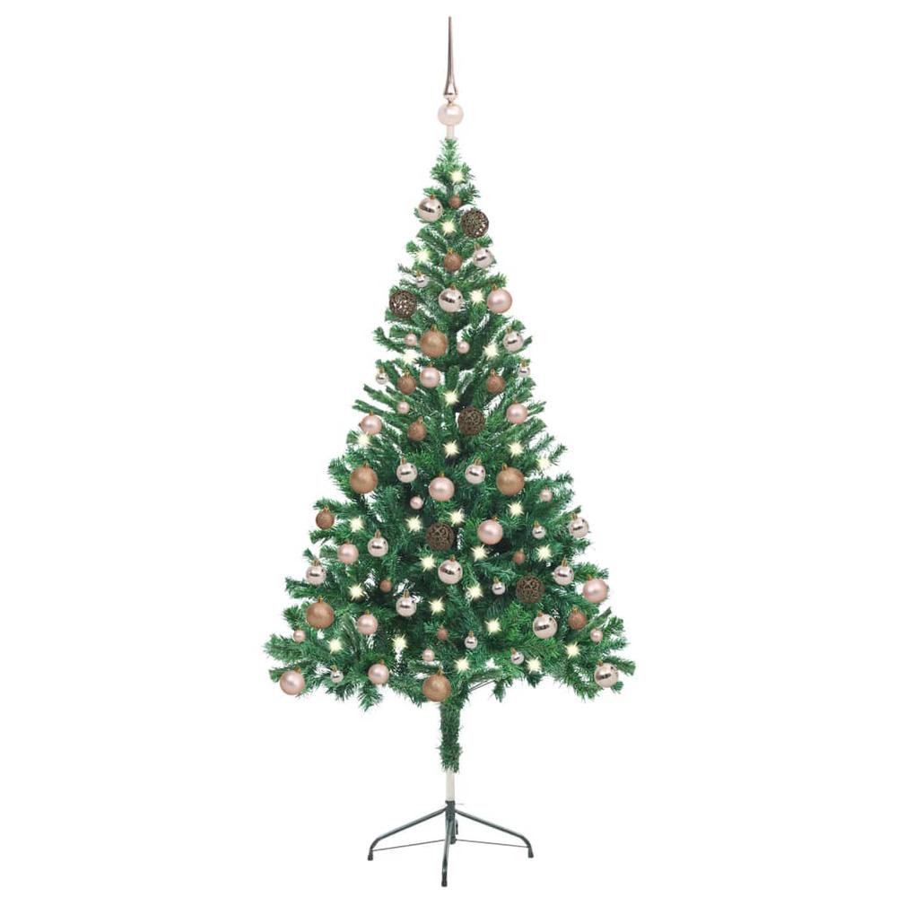 vidaXL Artificial Christmas Tree with LEDs&Ball Set 59.1" 380 Branches, 3077574. Picture 1