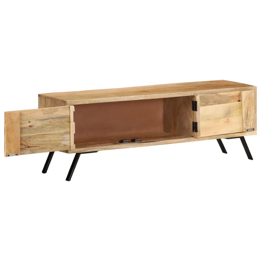 vidaXL TV Cabinet 43.3"x11.8"x15.7" Solid Mango Wood, 328312. Picture 4