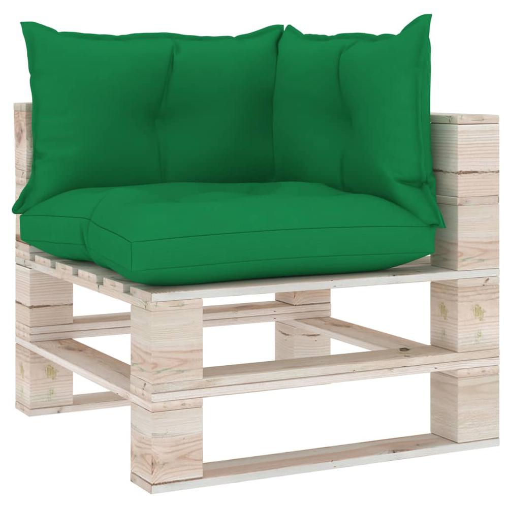 vidaXL Pallet Sofa Cushions 3 pcs Green Fabric. Picture 1