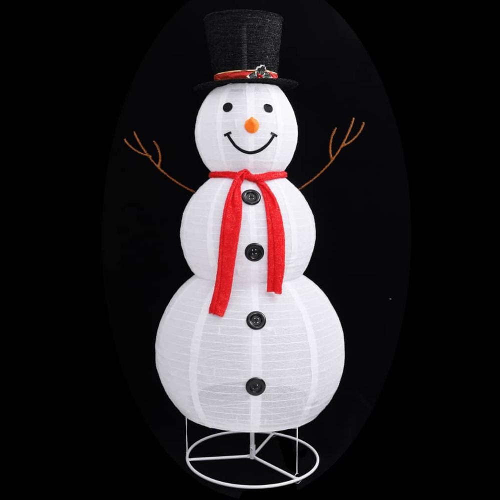 vidaXL Decorative Christmas Snowman Figure LED Luxury Fabric 70.9". Picture 4