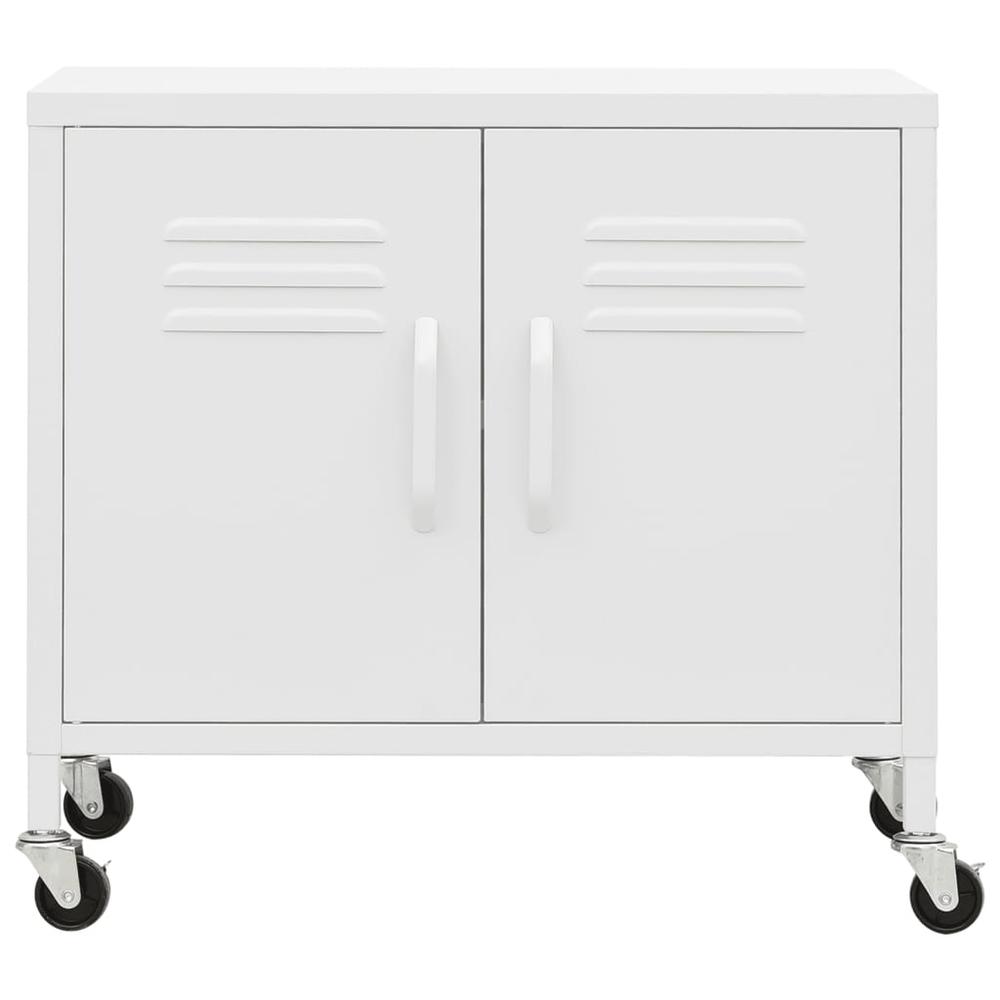 vidaXL Storage Cabinet White 23.6"x13.8"x22" Steel. Picture 3