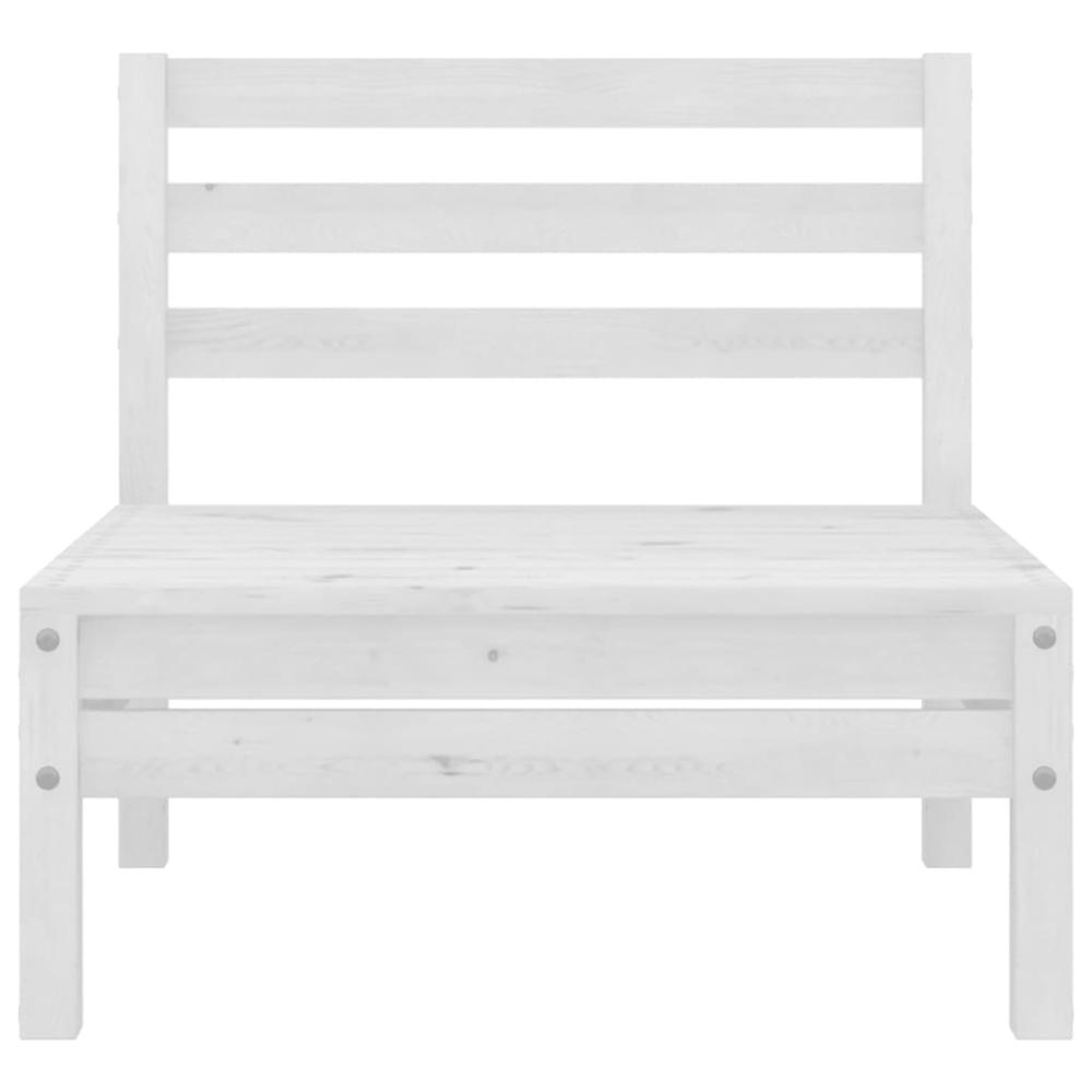 vidaXL Patio Middle Sofa White Solid Pinewood. Picture 2