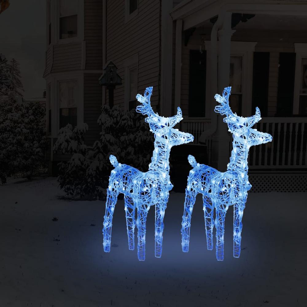 vidaXL Christmas Reindeers 2 pcs Blue 80 LEDs Acrylic. Picture 1