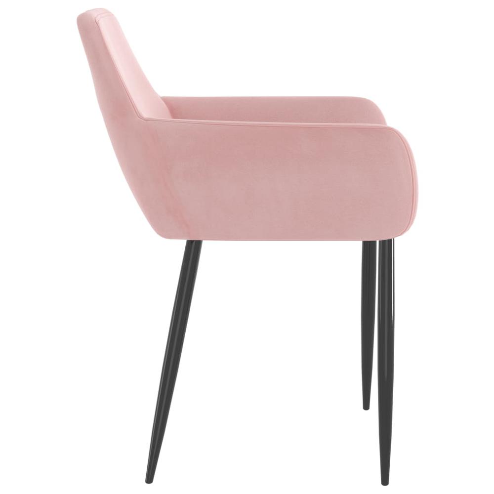 vidaXL Dining Chairs 2 pcs Pink Velvet. Picture 4