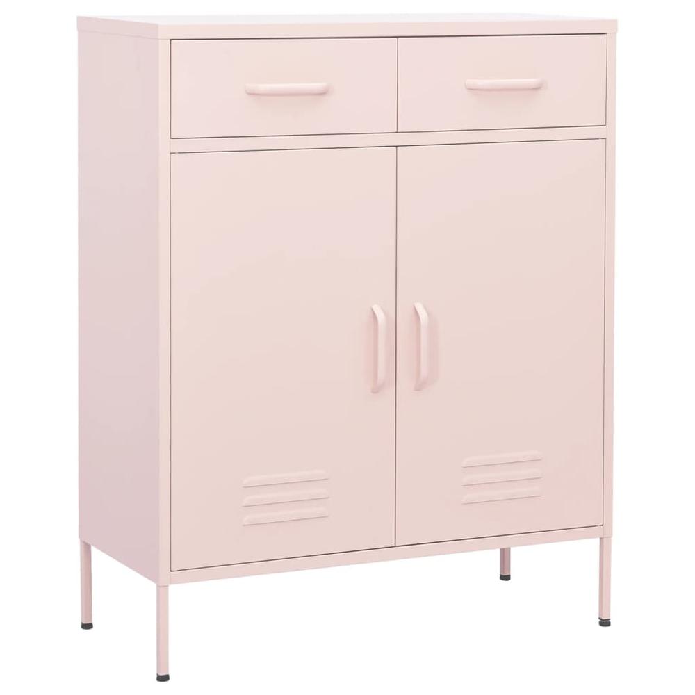 vidaXL Storage Cabinet Pink 31.5"x13.8"x40" Steel, 336157. Picture 1