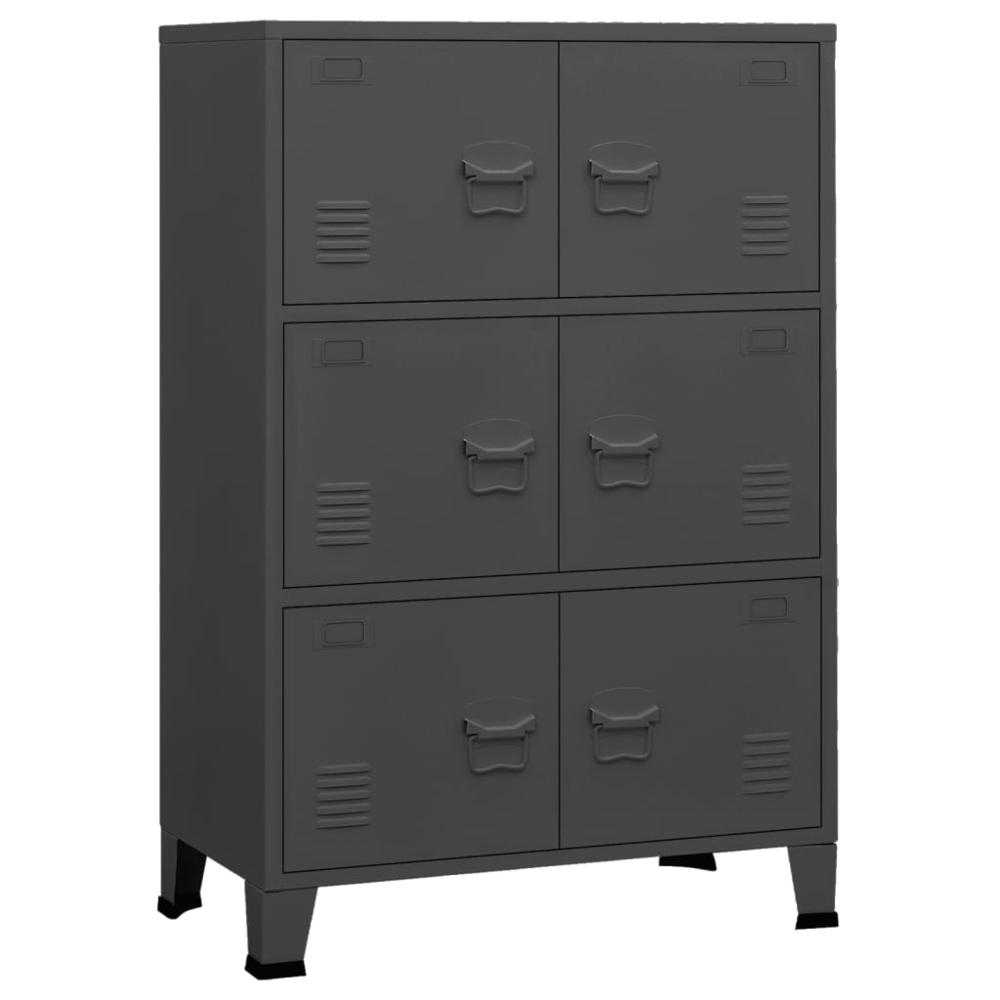 vidaXL Industrial Filing Cabinet Anthracite 29.5"x15.7"x45.3" Metal. Picture 2