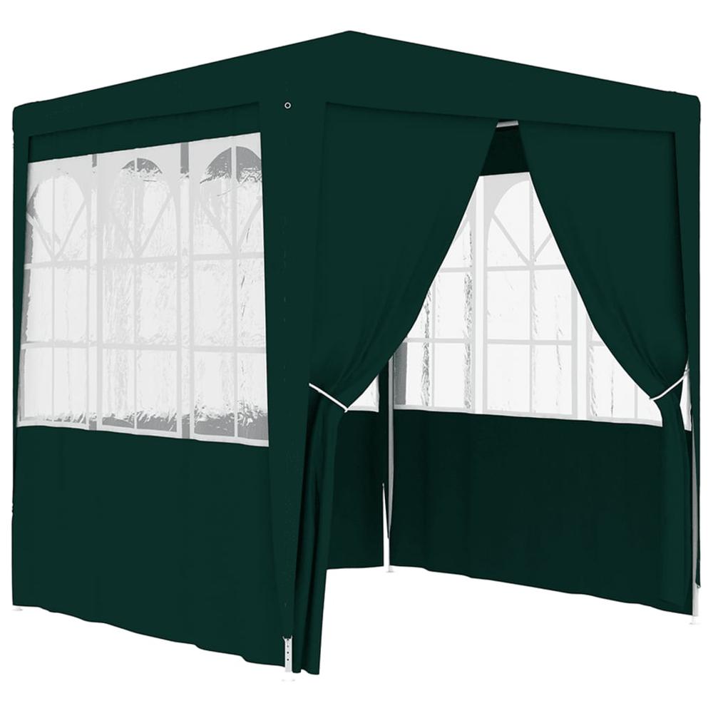 vidaXL Professional Party Tent with Side Walls 8.2'x8.2' Green 0.3 oz/ftÂ². Picture 1