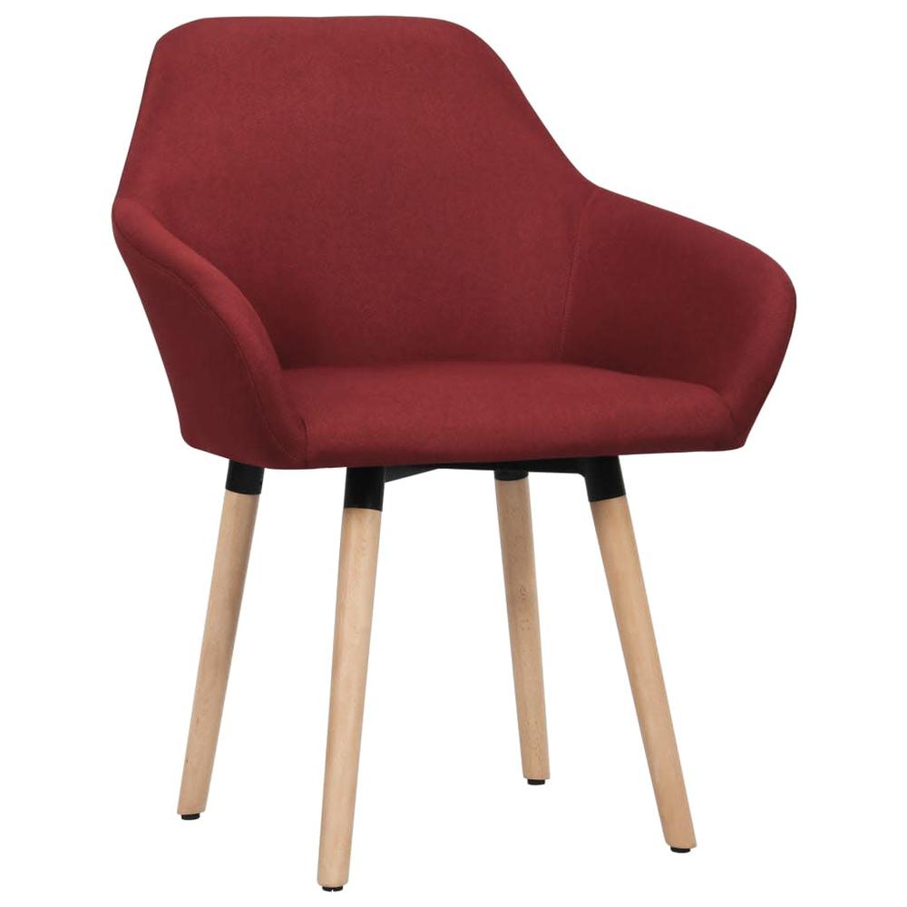 vidaXL Dining Chairs 2 pcs Wine Red Fabric, 323029. Picture 2