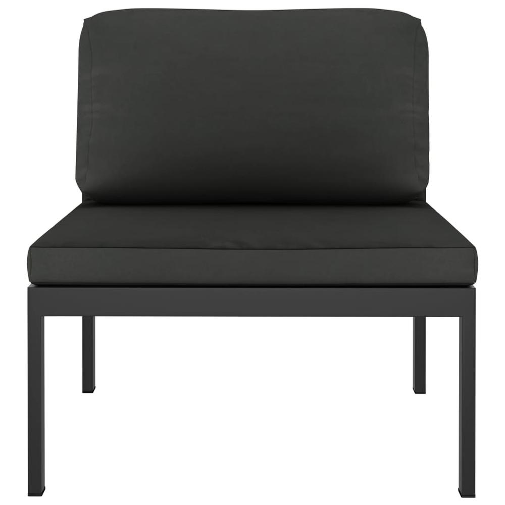 vidaXL Sectional Middle Sofa with Cushions Aluminum Anthracite. Picture 2