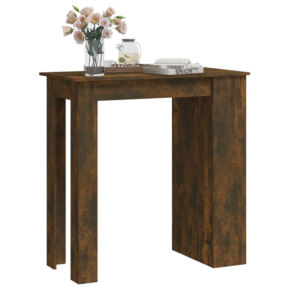 vidaXL Bar Table with Storage Rack Smoked Oak 40.2"x19.7"x40.7" Engineered Wood. Picture 4
