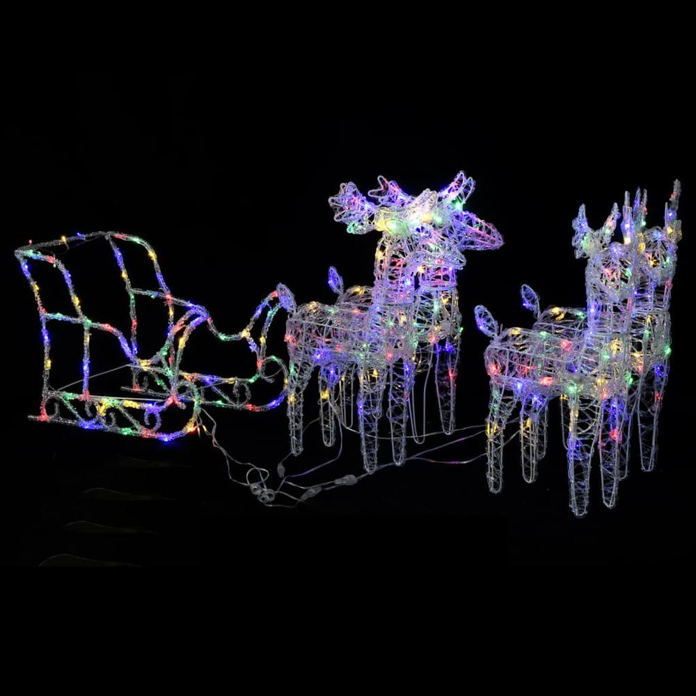 vidaXL Reindeers & Sleigh Christmas Decoration 110.2"x11"x21.7" Acrylic, 328532. Picture 2
