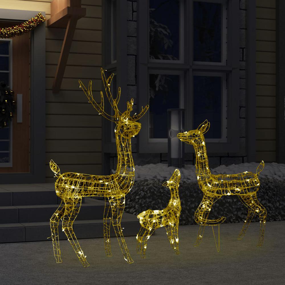 vidaXL Acrylic Reindeer Family Christmas Decoration 300 LED Warm White. Picture 3