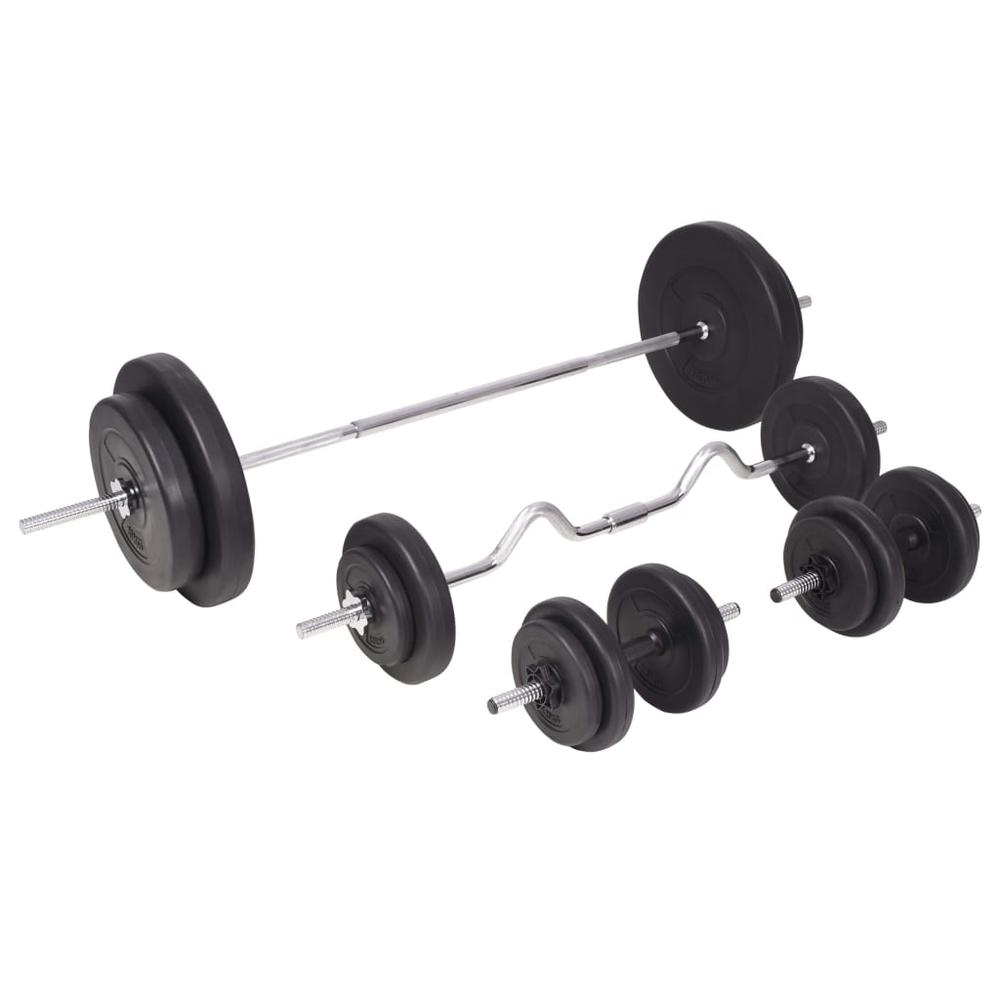 vidaXL Barbell and Dumbbell Set 198.4 lb, 91405. Picture 2