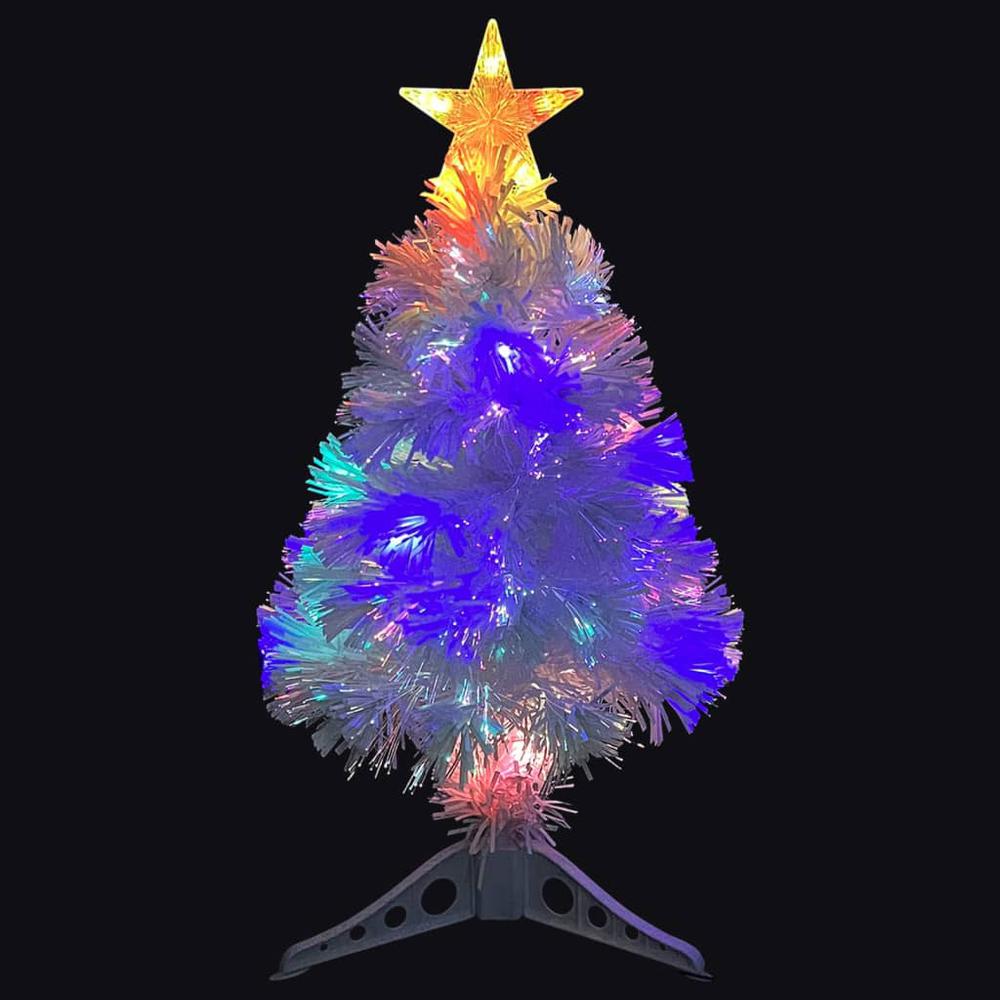 vidaXL Artificial Christmas Tree with LED White 25.2" Fiber Optic. Picture 4