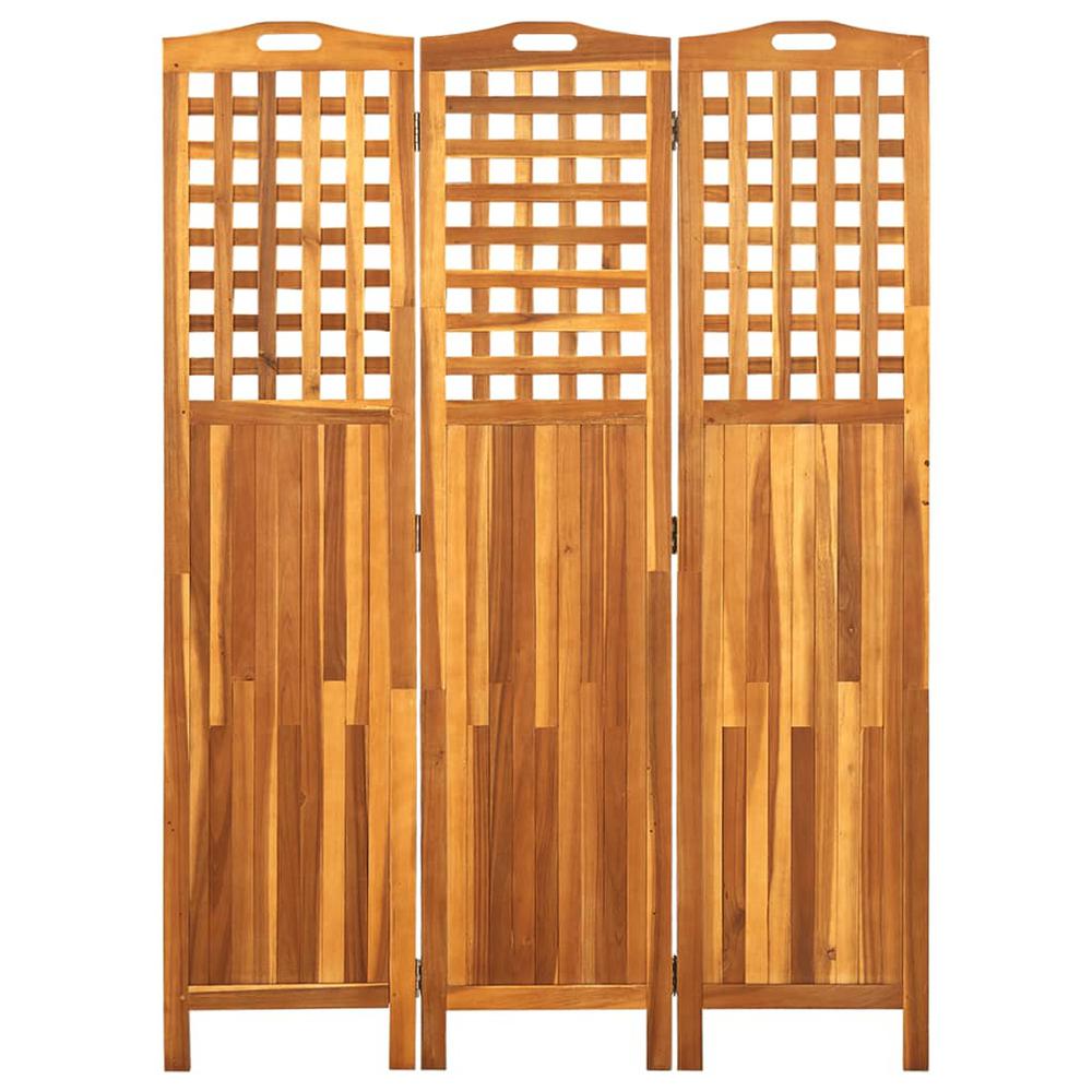 vidaXL 3-Panel Room Divider 47.6"x0.8"x66.9" Solid Acacia Wood. Picture 2